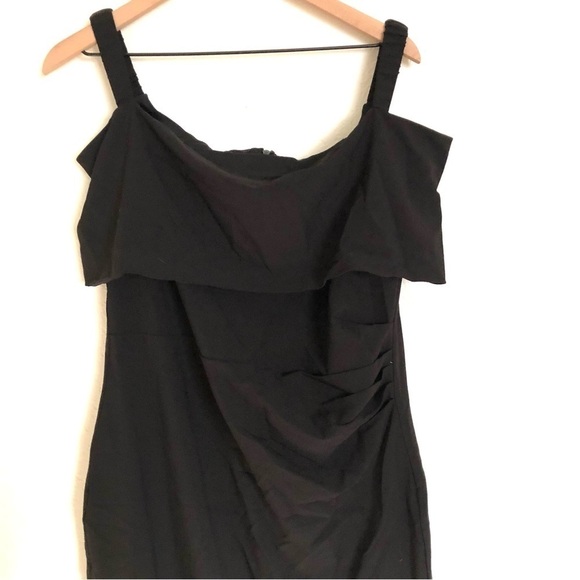 NEW Marina Off the Shoulder Shift Dress Black 14 - Picture 4 of 6